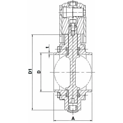 Затворы дисковые поворотные DN.ru WBV3131S-2W-W-H Ду15-100 Ру10, под приварку, пищевая нержавеющая сталь 304, уплотнение - Silicon, с пневмоприводом PA-SA, пневмораспределителем 4V320-08 NAMUR AC220V и магнитным переключателем ALS200D
