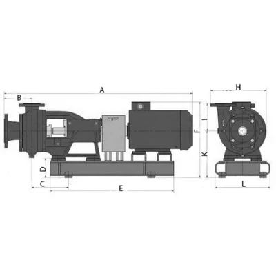 Насосы консольные, центробежные Электромотор 1К поверхностные, корпус - чугун, мощность - 1.5-4кВт, напор - 18-30м, производительность - 133-333л/мин, 220/380В