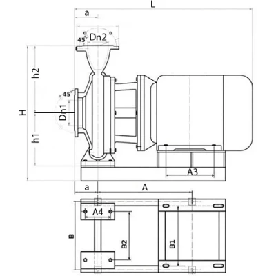 Насос консольно-моноблочный Электромотор КМ-65-40-250а/2-5 поверхностный, корпус - чугун, мощность - 11кВт, напор - 71м, производительность - 393л/мин, 380/660В, с электродвигателем