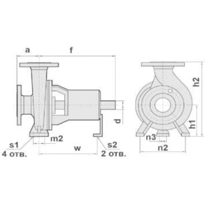 Насосы химические Электромотор Х150/Е-СД поверхностные, корпус - нержавеющая сталь, мощность - 14.5-45.7кВт, напор - 20-50м, производительность - 3033-3333л/мин, 220/380В, без рамы, без двигателя