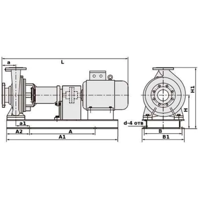 Насос химический Электромотор Х100-80-125Е-СД поверхностный, корпус - нержавеющая сталь, мощность - 11кВт, напор - 20м, производительность - 1667л/мин, 220/380В, с электродвигателем
