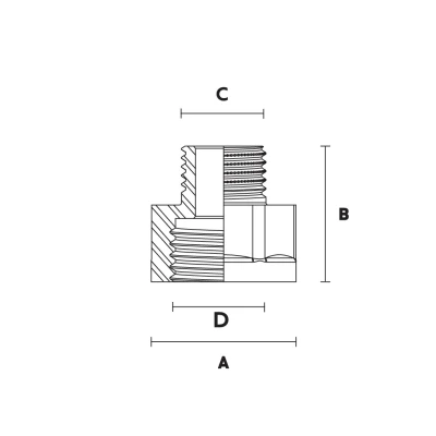 Переходники ELSEN Metalit Ду1/2″-3/4″х1″-3/4″ Ру16 корпус – латунь CW617N, присоединение - наружная/внутренняя резьба