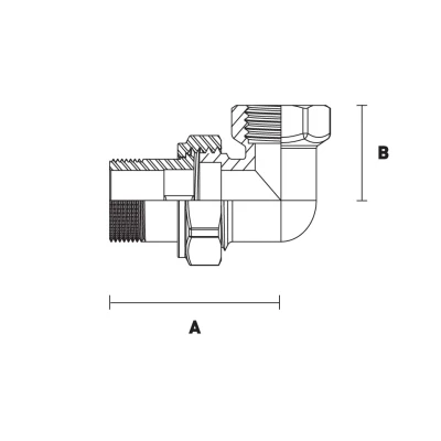 Сгон угловой ELSEN Metalit TIN 1/2″×1/2″ Ду15х15 Ру16 американка, разъемный, корпус – латунь CW617N, покрытие – оловянное, присоединение – внутренняя/наружная резьба, уплотнение плоское  