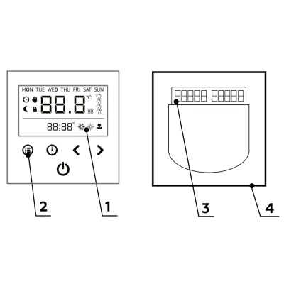 Регулятор настенный ELSEN EKA.01.01B для внутрипольных конвекторов с естественной конвекцией, цвет - черный