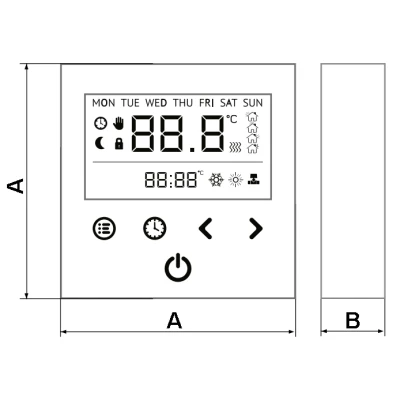 Регулятор настенный ELSEN EKA.01.01B для внутрипольных конвекторов с естественной конвекцией, цвет - черный