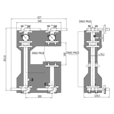 Насосная группа ELSEN POWERBOX 70 EFG65.010 фланцевая, без насоса, без смесителя, прямая, мощность - 356кВт, производительность - 255л/мин, корпус - латунь