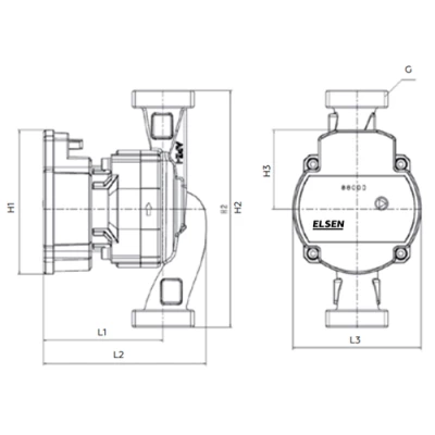 Насос циркуляционный ELSEN APE20-6-130 поверхностный, с частотным регулированием, производительность - 48л/мин, корпус - чугун, напор - 6м, 220В