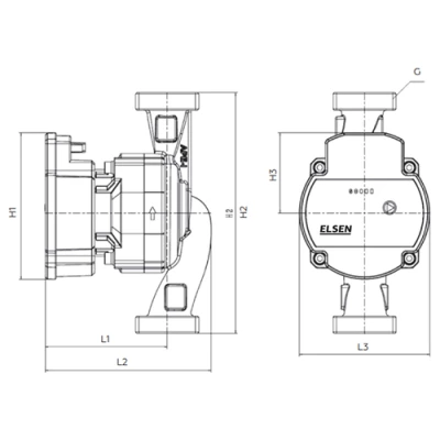 Насос циркуляционный ELSEN OPTIMUM V2 ECP01.25-6-180 производительность - 53л/мин, корпус - чугун, напор - 6м, 220В