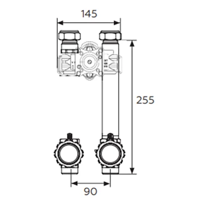 Насосная группа ELSEN SMARTBOX 2.0 EFG20.020 без насоса, со смесителем, без сервопривода, мощность - 25.6кВт, производительность - 18л/мин, корпус - латунь