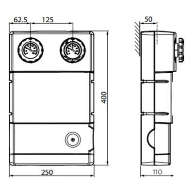 Насосная группа ELSEN SMARTBOX 3.5 EFG25.011 без насоса, без смесителя, прямая, мощность - 52.5кВт, производительность - 36л/мин, корпус - латунь