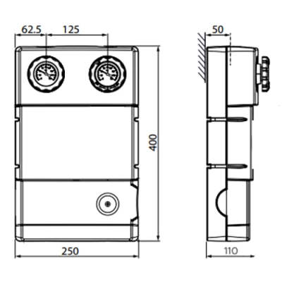 Насосная группа ELSEN SMARTBOX 3.5 EFG25.031 без насоса, со смесителем, с термостатическим клапаном 25-55°C, мощность - 16.3кВт, производительность - 11л/мин, корпус - латунь