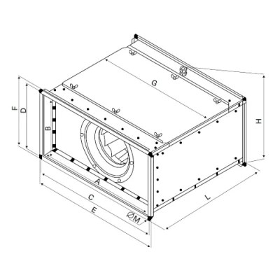 Вентилятор канальный Energolux SDT 70-40/31.2D-2,2 прямоугольный, мощность - 3кВт, производительность - 5800м3/ч, корпус - оцинкованная сталь, 400В