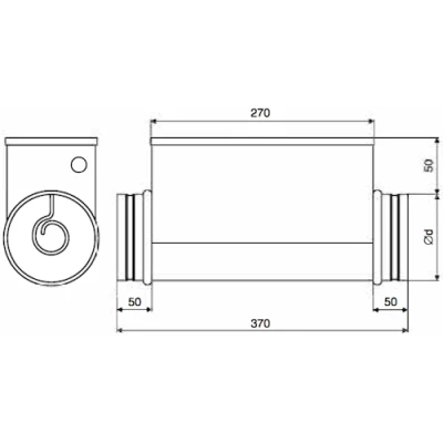 Воздухонагреватель канальный Energolux SHCE 160-2,4-1 электрический, корпус - оцинкованная сталь, мощность - 2.4кВт, производительность - 110м3/час, 220В