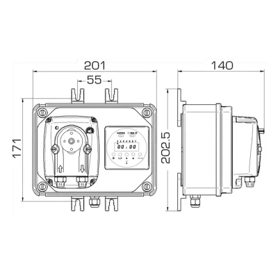 Насос дозировочный перистальтический ETATRON BIOCLEAN CONTROL/B PER 0303 поверхностный, корпус - пластик, мощность - 10Вт, производительность - 3л/час, 220В