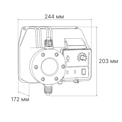 Насос дозировочный мембранный ETATRON BT-MF 2005 поверхностный, корпус - алюминий, мощность - 111Вт, производительность - 20л/час, 220В, цифровой
