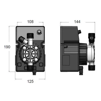 Насосы дозировочные мембранные ETATRON DLX CC/M поверхностные, корпус - пластик, мощность - 37-58Вт, производительность - 1-20л/час, 220В, с управлением от внешнего mA сигнала