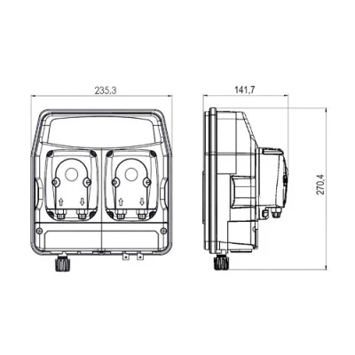 Насосы дозировочные перистальтические ETATRON TWINPOOL (eTWIN) PER поверхностные, корпус - пластик, мощность - 30Вт, производительность - 3л/час, 220В