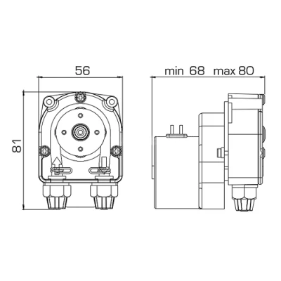 Насосы дозировочные перистальтические ETATRON F PER поверхностные, корпус - пластик, мощность - 3.5-4.0Вт, производительность - 0.5-6л/час, 12-220В