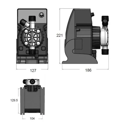 Насосы дозировочные мембранные ETATRON MULTIFLOW/B MF поверхностные, корпус - пластик, мощность - 37Вт, производительность - 2-50л/час, 220В, цифровые