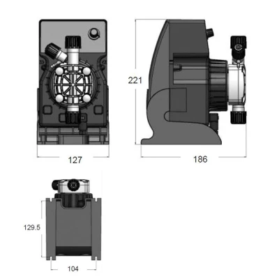 Насос дозировочный мембранный ETATRON MULTIFLOW/B MF R/C 0810 поверхностный, корпус - пластик, мощность - 37Вт, производительность - 8л/час, 220В, цифровой, с регулировкой длины хода пистона