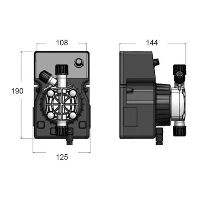 Насосы дозировочные мембранные ETATRON MULTIFLOW MA поверхностные, корпус - пластик, мощность - 37Вт, производительность - 2-50л/час, 220В, с ручным управлением