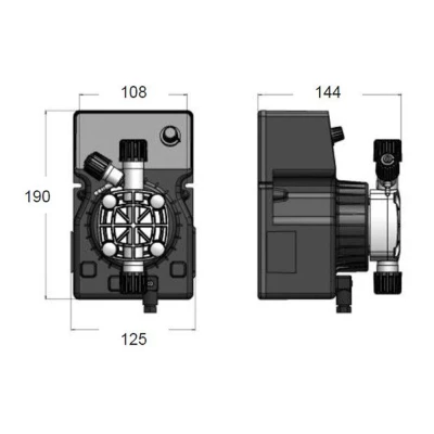 Насос дозировочный мембранный ETATRON MULTIFLOW MF 0810 поверхностный, корпус - пластик, мощность - 37Вт, производительность - 8л/час, 220В, цифровой