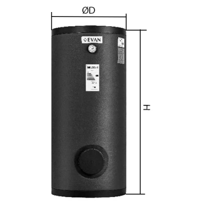 Бойлер косвенного нагрева ЭВАН WIС напольный, объем - 500л, мощность - 142кВт, корпус - эмалированная сталь, Tmax 120°C, подключение - боковое