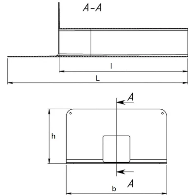 Воронка парапетная Fachmann ЭКОНОМ VC-PVC  100x100 мм L=450мм для ПВХ-мембран, длина выпуска 450 мм, серый