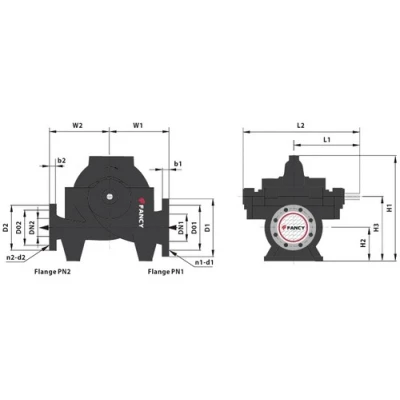 Насос самовсасывающий FANCY FSC 150-455M/4 поверхностный, корпус - чугун, мощность - 132кВт, напор - 62м, производительность - 7500л/мин, 380В