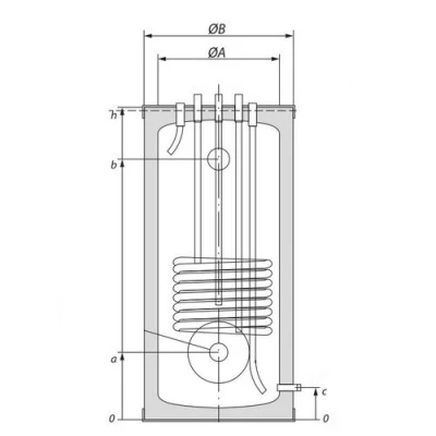 Бойлеры косвенного нагрева GEKON BTC INOX напольные, объем - 120л, мощность - 28кВт, корпус - нержавеющая сталь, Tmax 95°С, с рециркуляцией