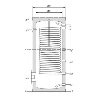 Бойлер косвенного нагрева GEKON BXL INOX напольный, объем - 300л, мощность - 115кВт, корпус - нержавеющая сталь, Tmax 95°С, с рециркуляцией