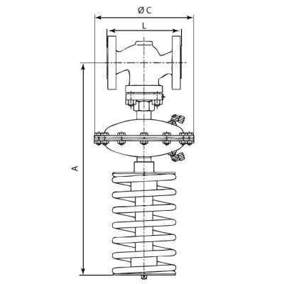 Клапаны редукционные ГРАНРЕГ КАТ30 Ду15-100 Ру16 фланцевые, корпус - серый чугун СЧ25, уплотнение - EPDM, диапазон настройки - 2.8 – 11.2бар