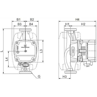 Насос циркуляционный Grundfos ALPHA1 L 25-40 180 поверхностный, корпус - чугун, мощность - 0.025кВт, напор - 4м, производительность - 48л/мин, 220В