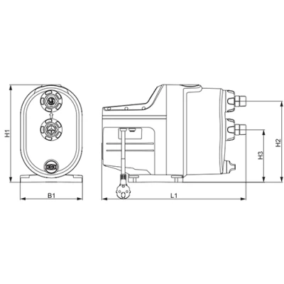 Насосная станция Grundfos SCALA1 5-55 поверхностная, корпус - композитный материал, мощность - 1.2кВт, напор - 52м, производительность - 122л/мин, 220В