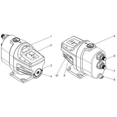 Насосная станция Grundfos SCALA1 5-55 поверхностная, корпус - композитный материал, мощность - 1.2кВт, напор - 52м, производительность - 122л/мин, 220В