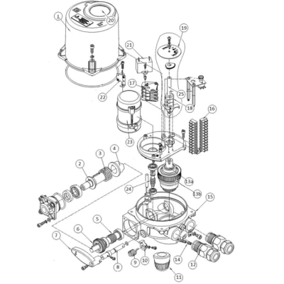 Эскиз деталировки электропривода ГЗ-ОФВ-45/11 К 24В