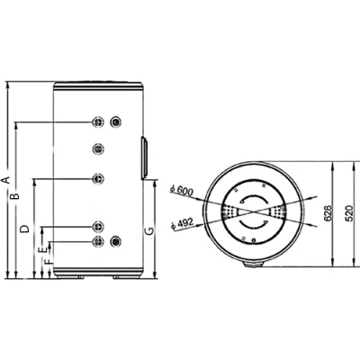 Бойлер косвенного нагрева Haier AquaBoost напольный, объем - 150л, мощность - 21кВт, корпус - эмалированная сталь, Tmax 80°C, подключение - боковое