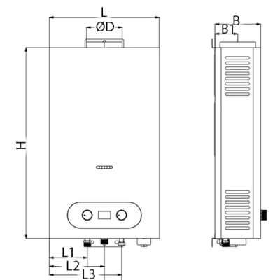 Водонагреватель газовый проточный Haier JSD 20-10C настенный, мощность - 21.2кВт, корпус - нержавеющая сталь, Tmax 145°C