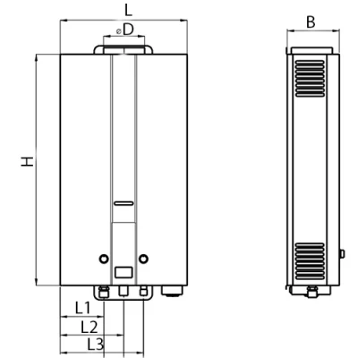 Водонагреватель газовый проточный Haier JSD 24-12D настенный, мощность - 25.3кВт, корпус - эмалированная сталь, Tmax 170°C