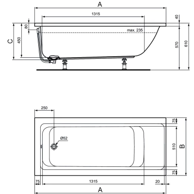 Ванны акриловые Ideal Standard Connect Air