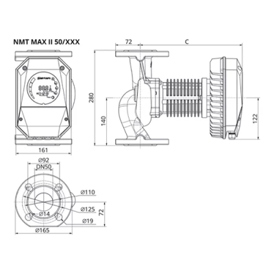 Насосы циркуляционные IMP PUMPS NMT SAN MAX II U поверхностные, корпус - нержавеющая сталь/бронза, мощность - 0.11-1.55кВт, напор - 4.29-18.9м, производительность - 221-1212л/мин, 220В, для подачи питьевой воды, с встроенным U-модулем связи