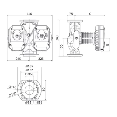 Насосы циркуляционные IMP PUMPS NMTD MAX II U поверхностные, корпус - чугун, мощность - 0.38-1.55кВт, напор - 4.42-18.9м, производительность - 221-1160л/мин, 220В