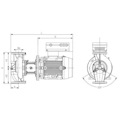 Насос циркуляционный IMP PUMPS ECL 100-740/2/45.0S/L/D/2TT поверхностный, корпус - чугун, мощность - 45кВт, напор - 74.7м, производительность - 3000л/мин, 220/380В