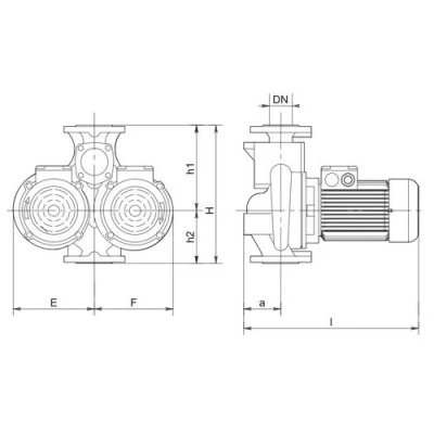 Насосы циркуляционные IMP PUMPS ECLD с 4-х полюсными двигателями и преобразователем частоты, поверхностные, корпус - чугун, 220/380В