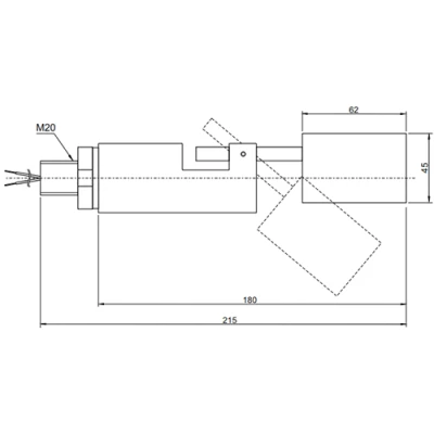 Датчик уровня жидкости INNOLEVEL IL-BA-H-P20-P поплавковый, горизонтальное исполнение, резьба М20, кабель - 500мм, поплавок - полипропилен
