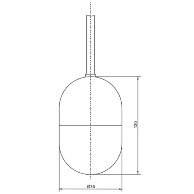 Датчик уровня жидкости INNOLEVEL IL-BA-W-S-10 поплавковый, исполнение на кабеле 10м, температура от -10°C до +180°C, поплавок - нержавеющая сталь, кабель - - силикон