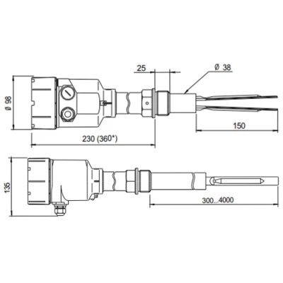 Датчики уровня вибрационные INNOLEVEL VM  удлиненнный