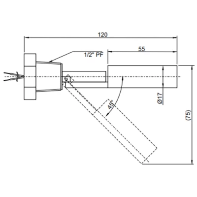 Датчик уровня жидкости INNOLEVEL IL-BA-H-S1/2PF-S поплавковый, горизонтальное исполнение, резьба 1/2″, разъем DIN 43650, поплавок - нержавеющая сталь