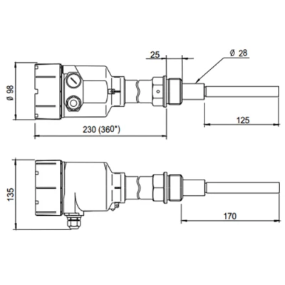Датчики уровня вибрационные INNOLEVEL VP короткий