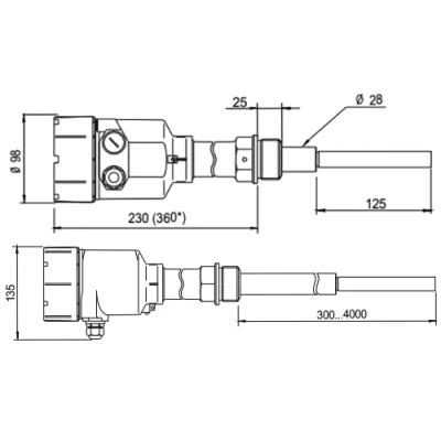 Датчики уровня вибрационные INNOLEVEL VP удлиненнный